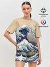 Женская пижама с шортами / Kanagawa Wave Glitch Art