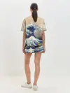 Женская пижама с шортами / Kanagawa Wave Glitch Art