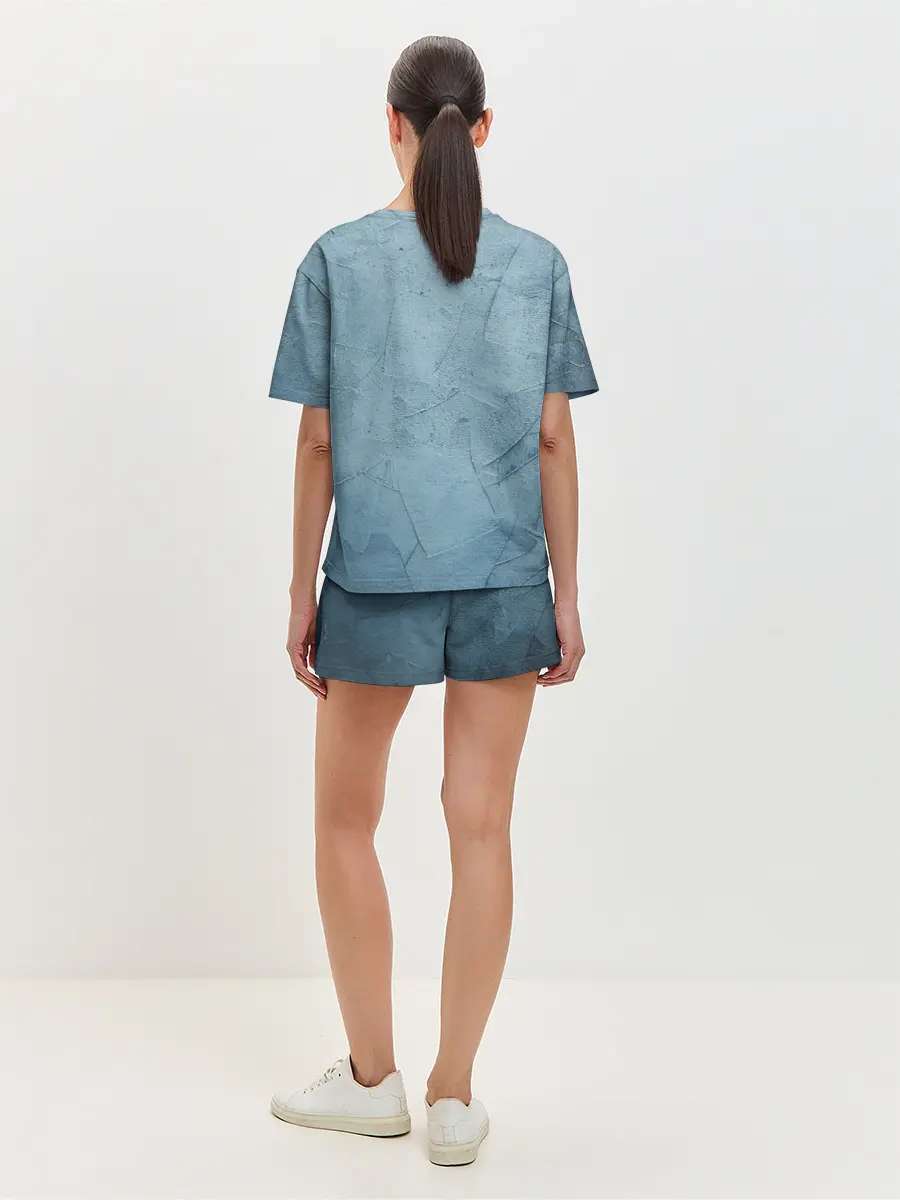 Женская пижама с шортами / Оттенки синего