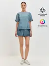 Женская пижама с шортами / Оттенки синего