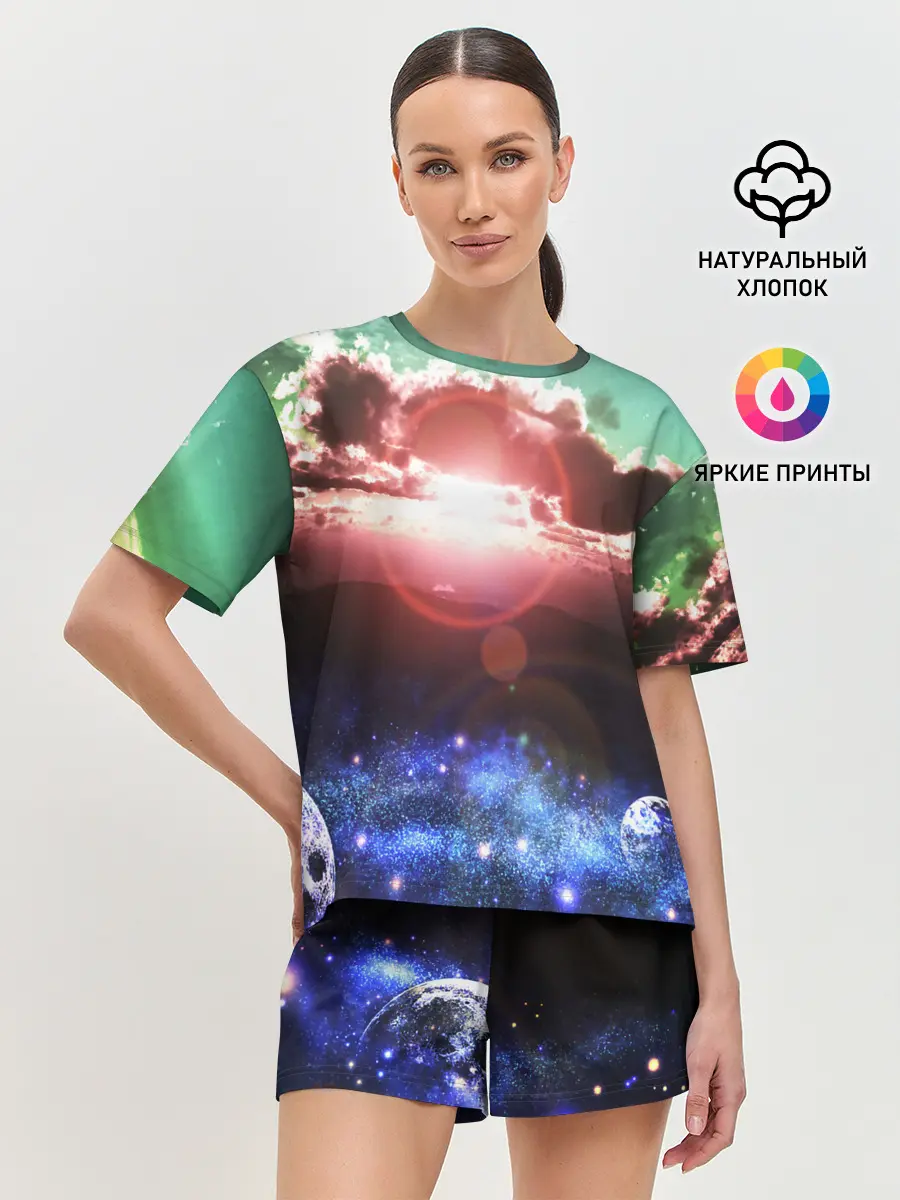 Женская пижама с шортами / ЗАКАТ НОЧНОЙ