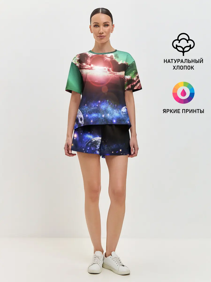 Женская пижама с шортами / ЗАКАТ НОЧНОЙ