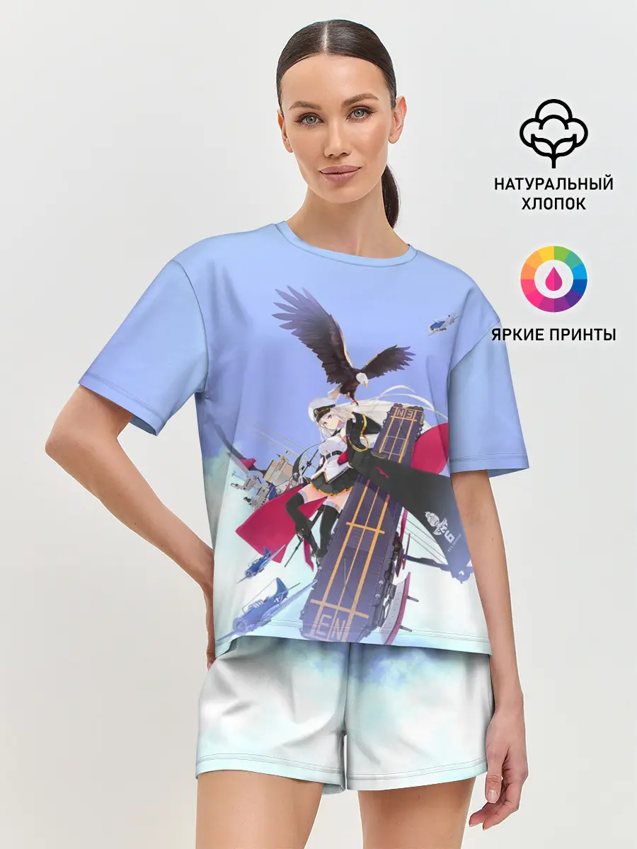 Женская пижама с шортами / Лазурный путь