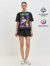 Женская пижама с шортами / Дзётаро разноцветные надписи