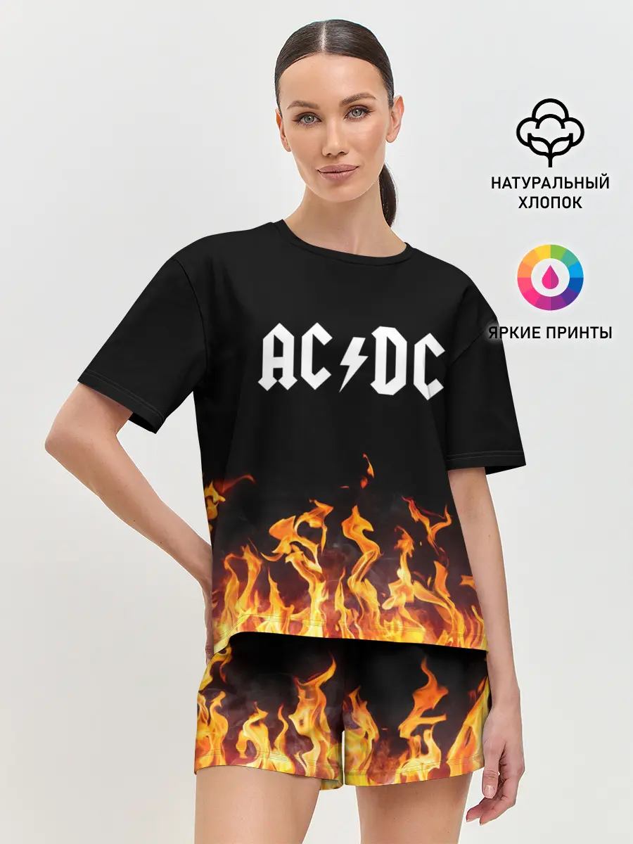 Женская пижама с шортами / AC DC