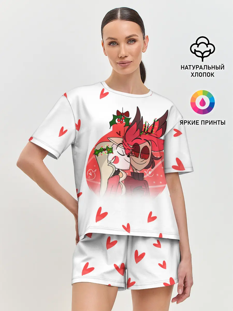 Женская пижама с шортами / ОТЕЛЬ ХАЗБИН НОВОГОДНИЙ