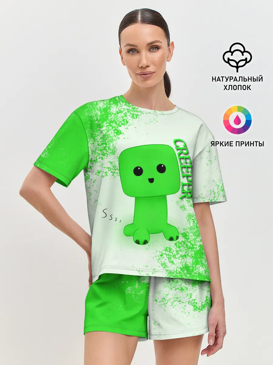 Женская пижама с шортами / MINECRAFT CREEPER