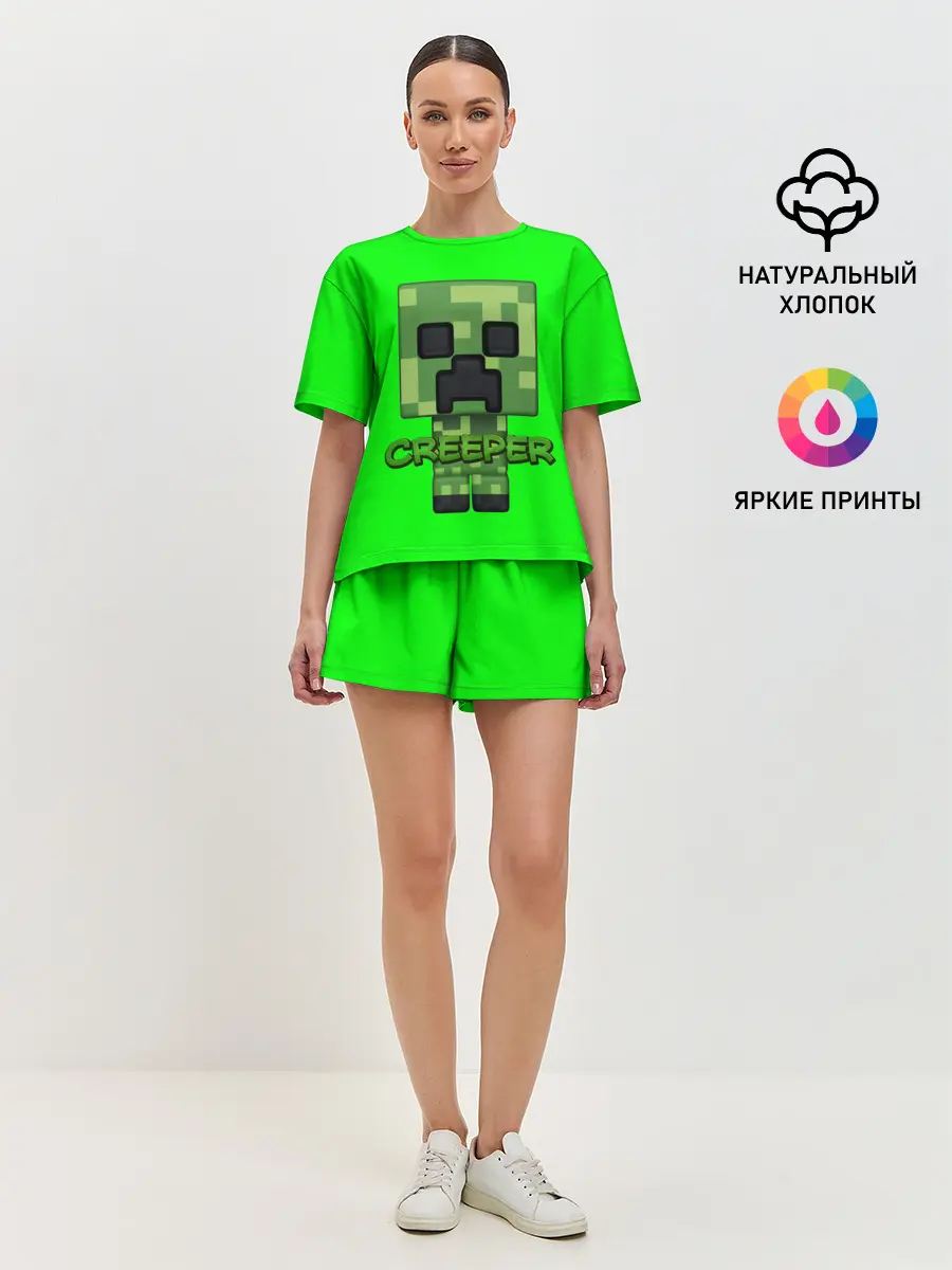 Женская пижама с шортами / MINECRAFT CREEPER