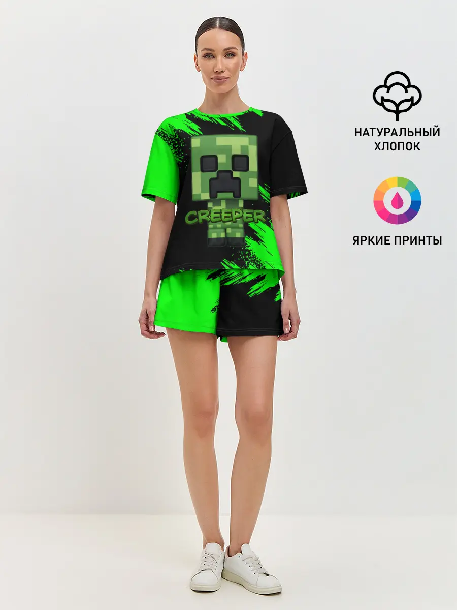 Женская пижама с шортами / MINECRAFT CREEPER