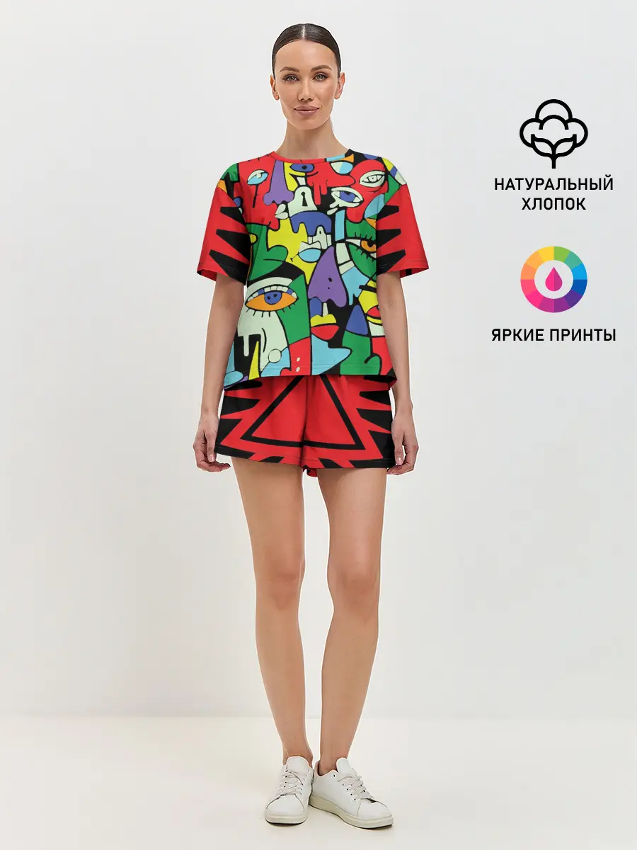 Женская пижама с шортами / MNOGOLICE