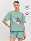 Женская пижама с шортами / Billie Eilish Mint Art