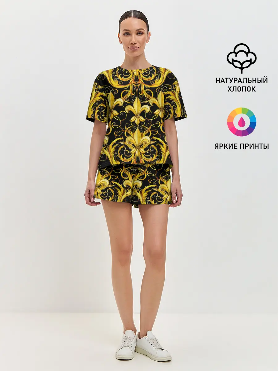 Женская пижама с шортами / gold spades