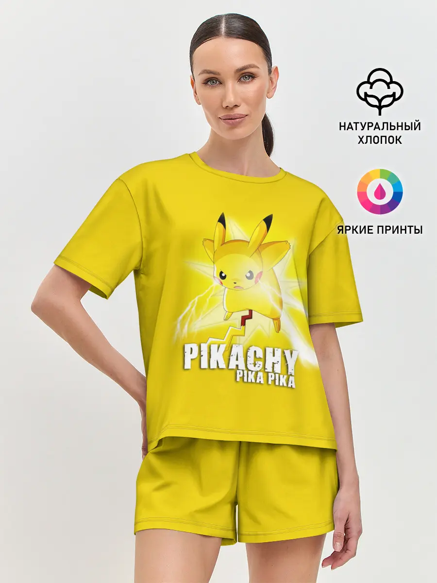 Женская пижама с шортами / Pikachu Pika Pika