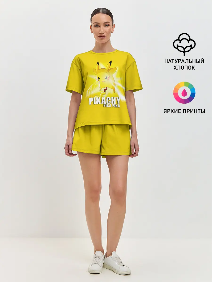 Женская пижама с шортами / Pikachu Pika Pika