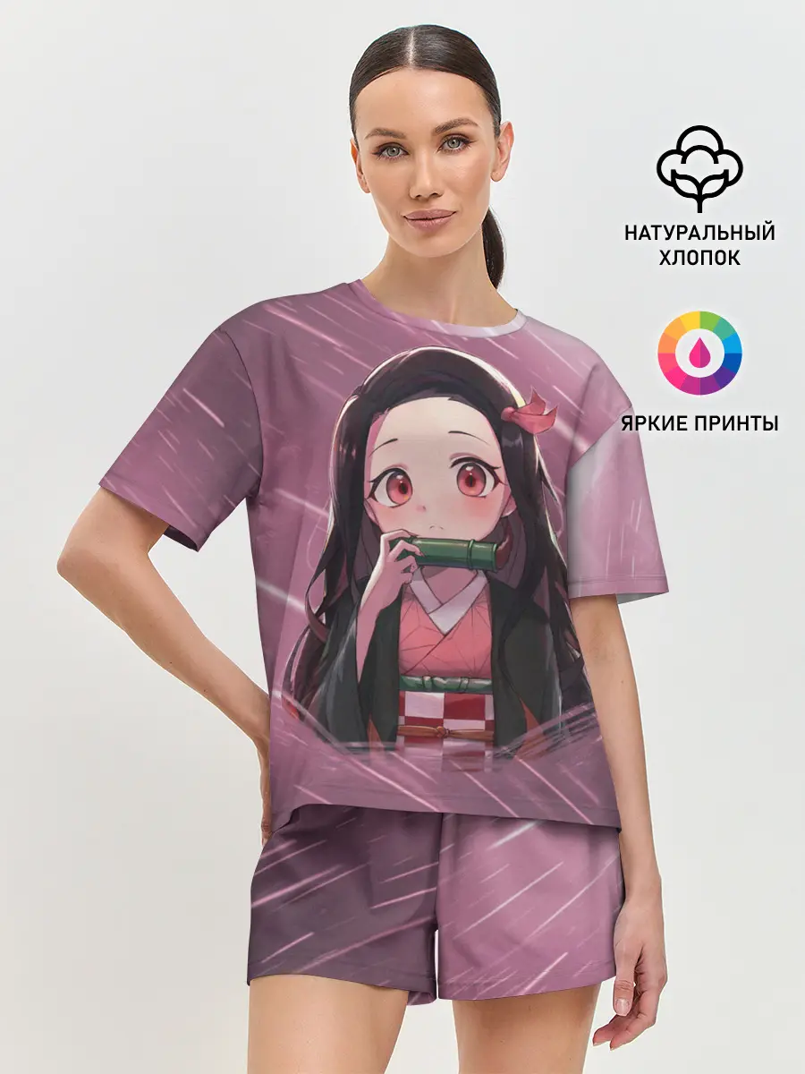 Женская пижама с шортами / Незуко Камадо