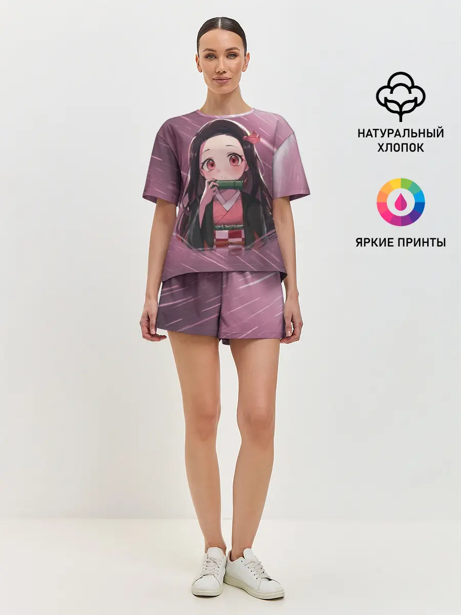 Женская пижама с шортами / Незуко Камадо