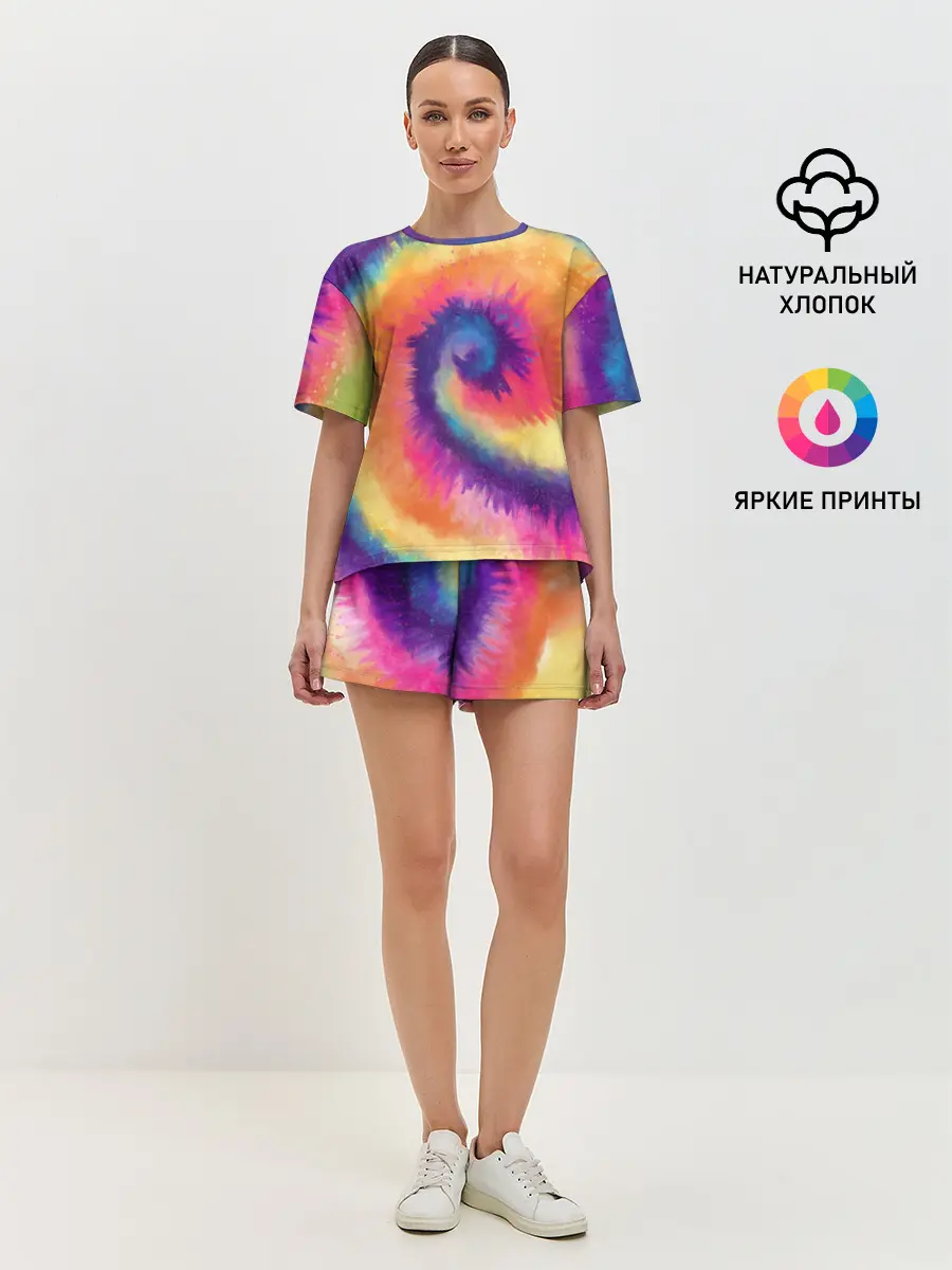 Женская пижама с шортами / TIE-DYE MULTICOLOR