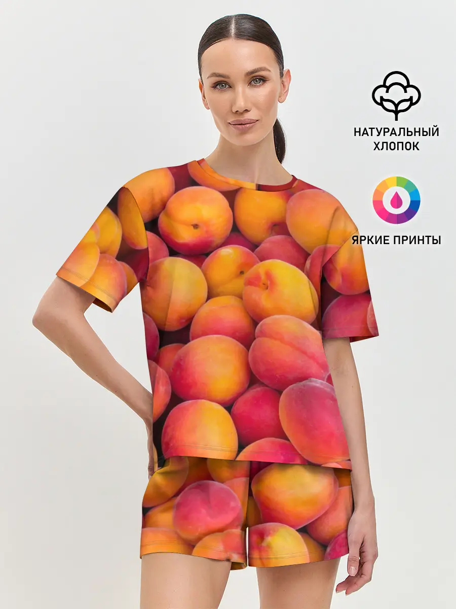 Женская пижама с шортами / Персики
