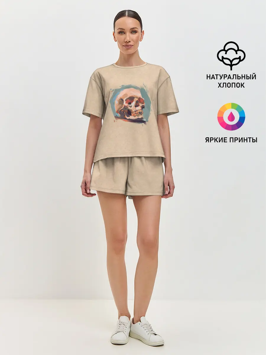 Женская пижама с шортами / Череп
