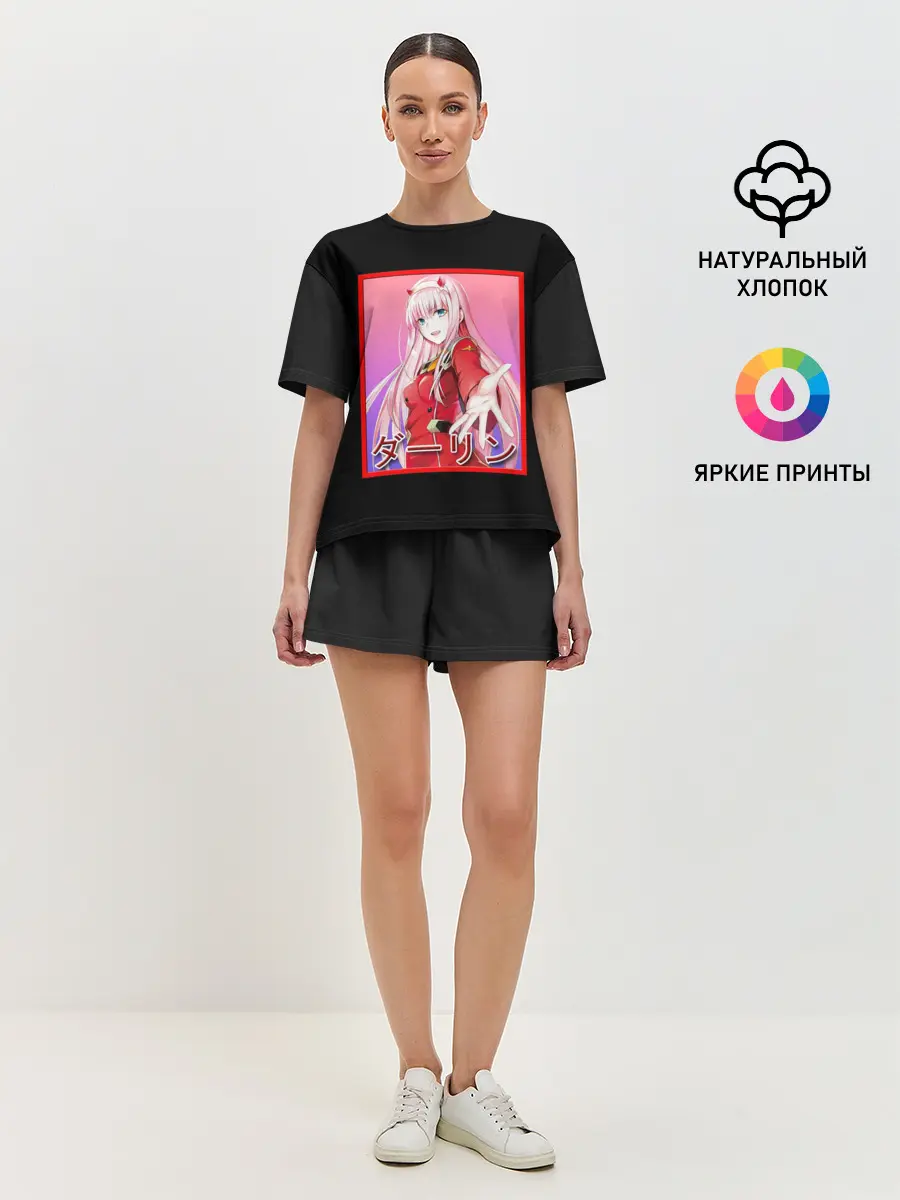 Женская пижама с шортами / Zero Two give me hand