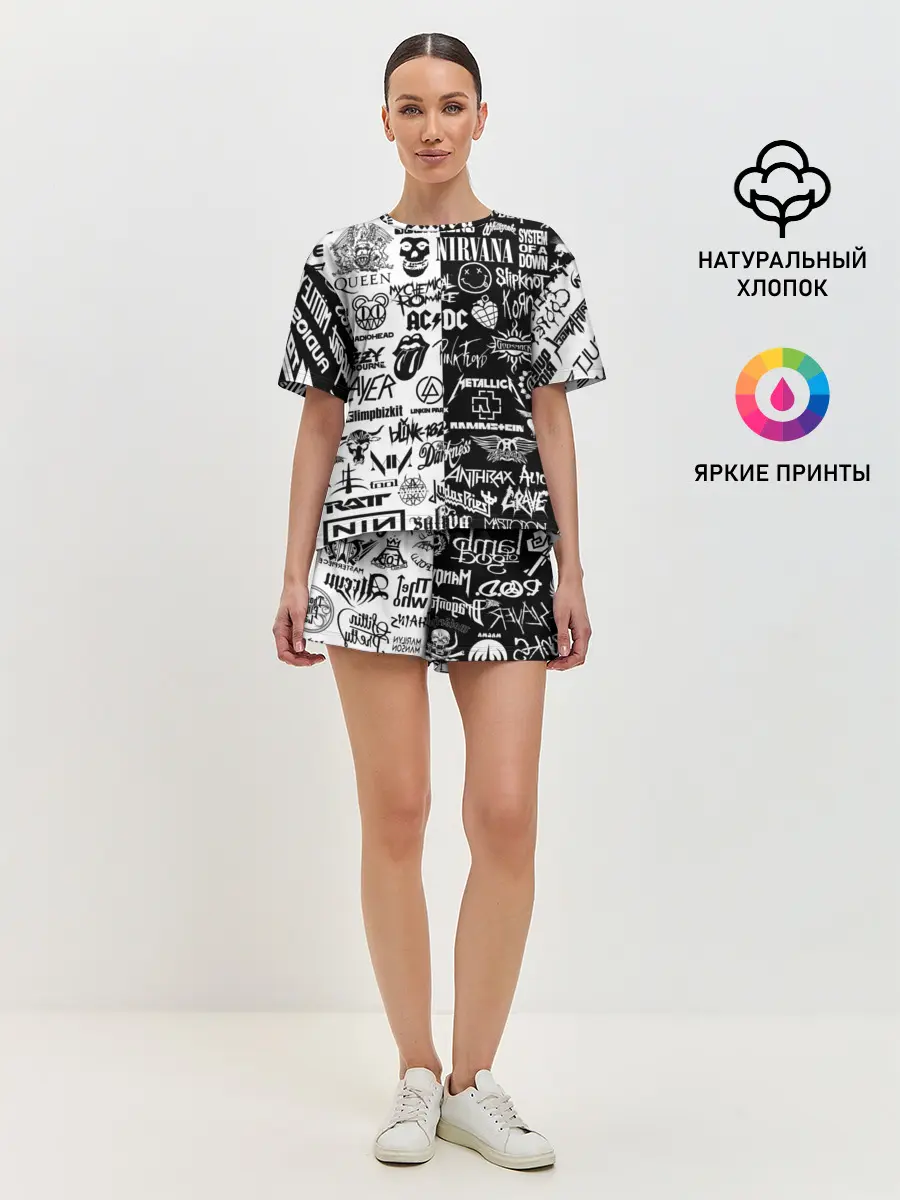 Женская пижама с шортами / Эмблемы Рок Групп