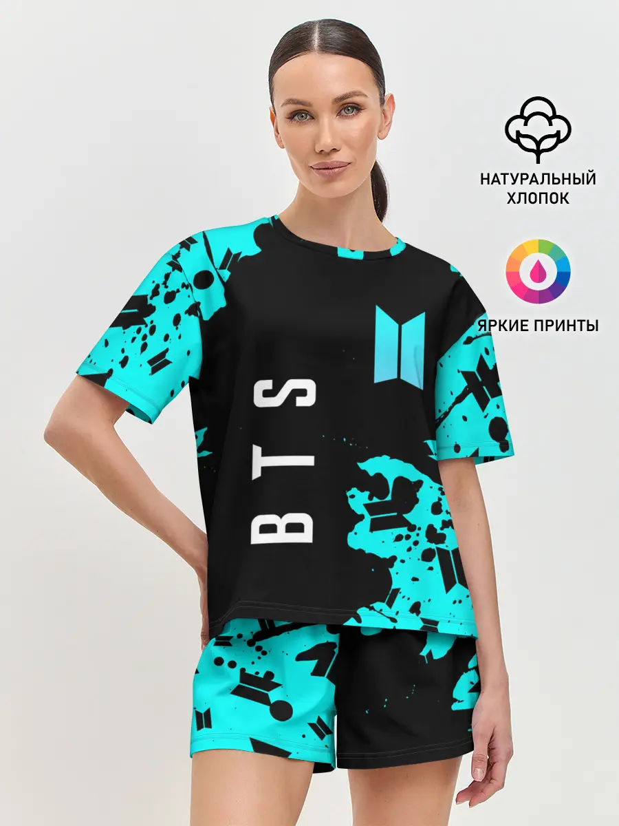 Женская пижама с шортами / BTS / БТС