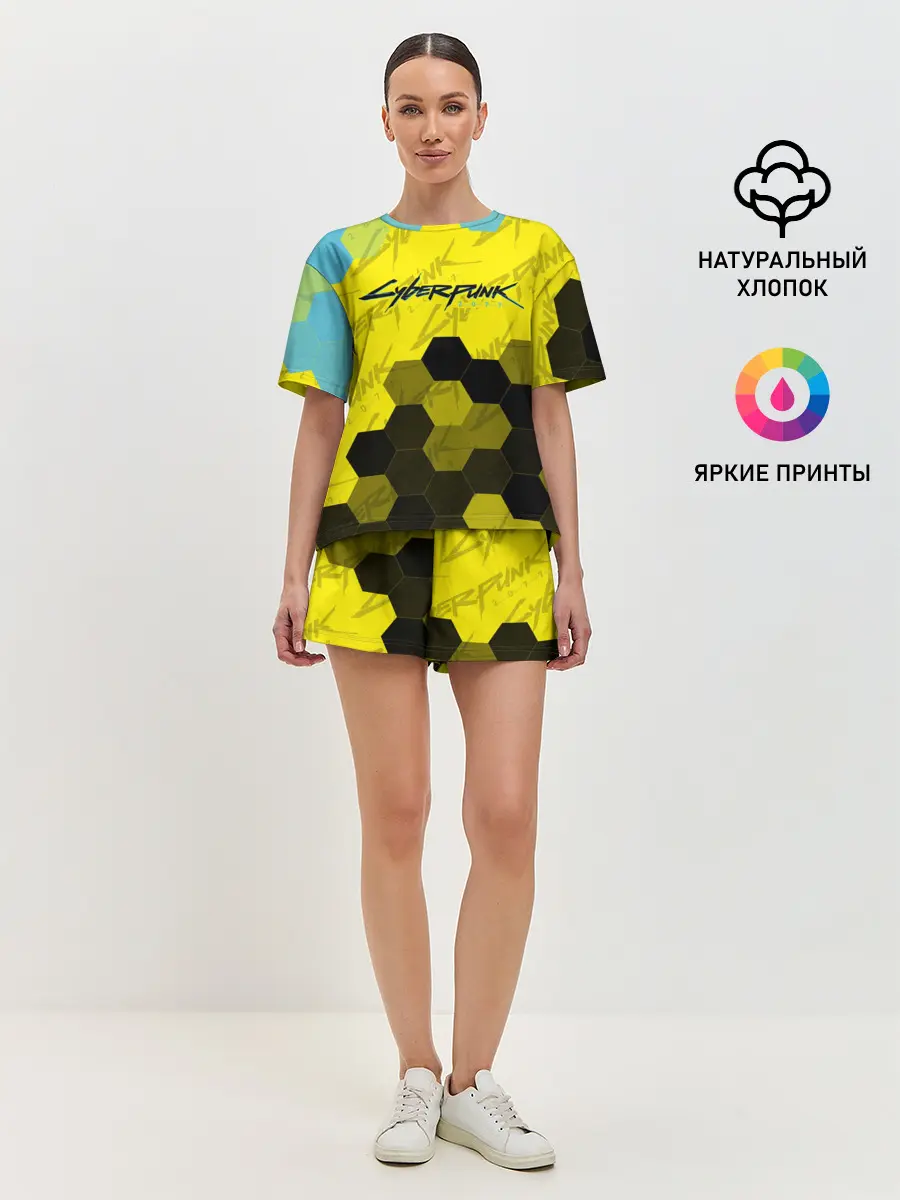 Женская пижама с шортами / CYBERPUNK 2077 / Киберпанк