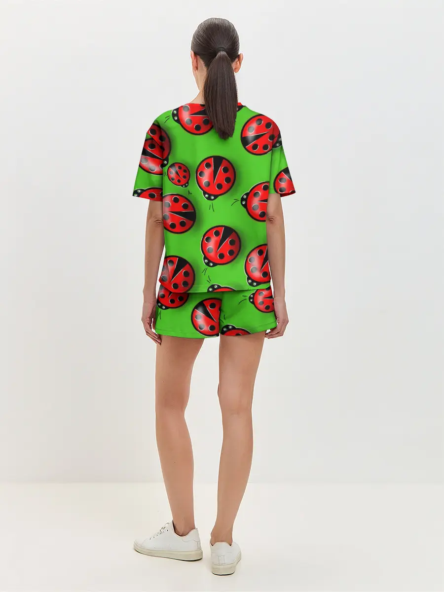 Женская пижама с шортами / Божьи коровки