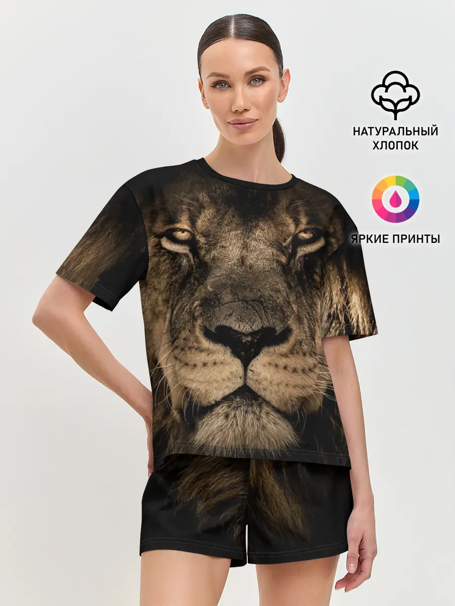 Женская пижама с шортами / Лев