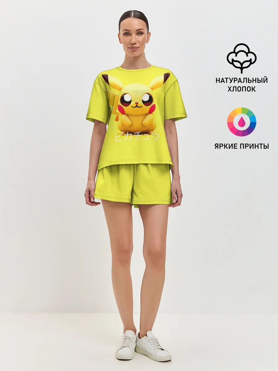 Женская пижама с шортами / Pikachu Pika Pika