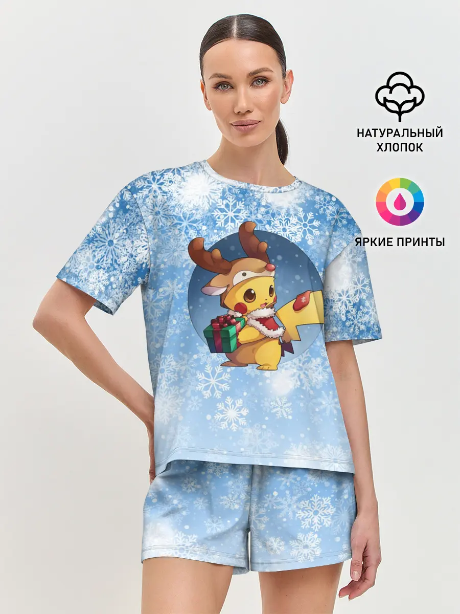 Женская пижама с шортами / Pikachu Pika Pika