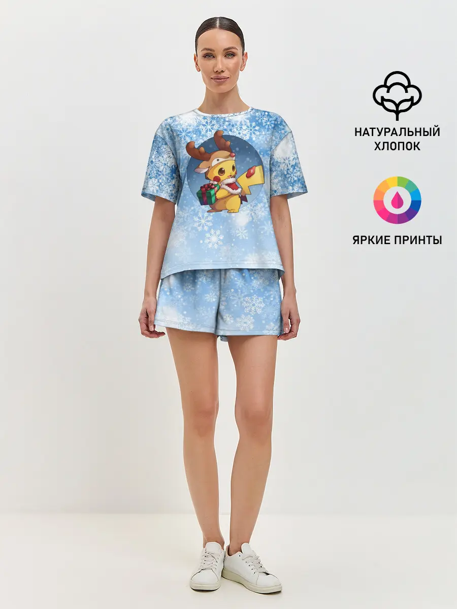 Женская пижама с шортами / Pikachu Pika Pika