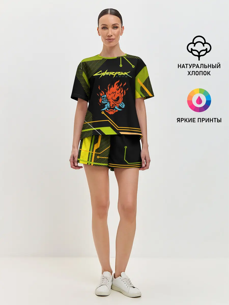 Женская пижама с шортами / CYBERPUNK 2077.