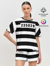 Женская пижама с шортами / Костюм заключенного