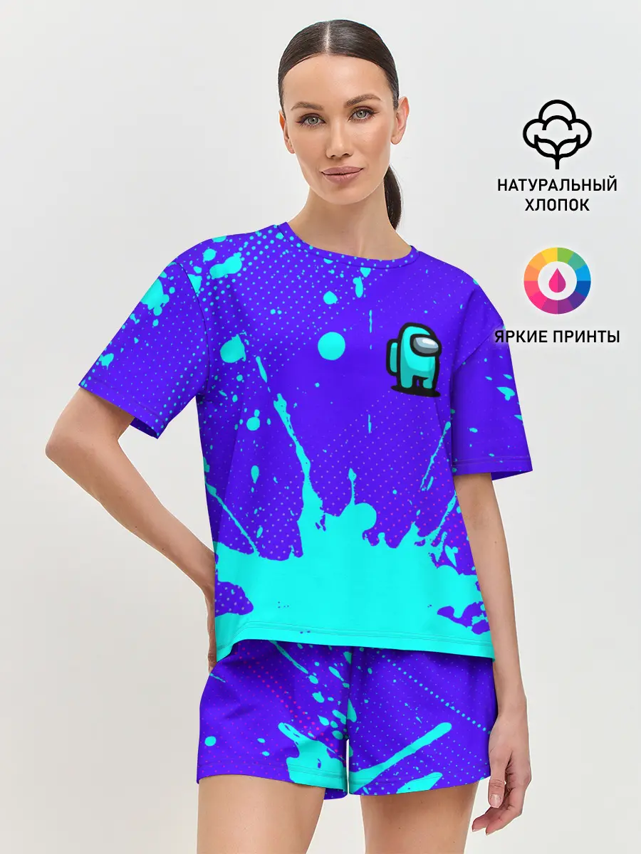 Женская пижама с шортами / AMONG US / АМОНГ АС