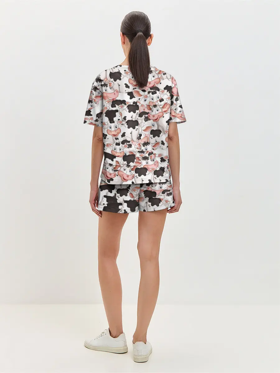 Женская пижама с шортами / Коровы