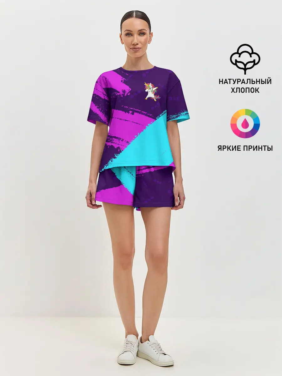 Женская пижама с шортами / ЕДИНОРОГ DAB