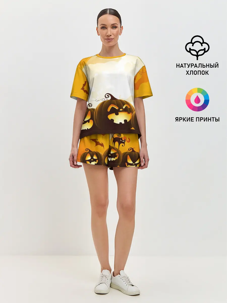 Женская пижама с шортами / Тыквы
