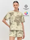 Женская пижама с шортами / Карта мира