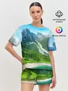 Женская пижама с шортами / Альпийские горы