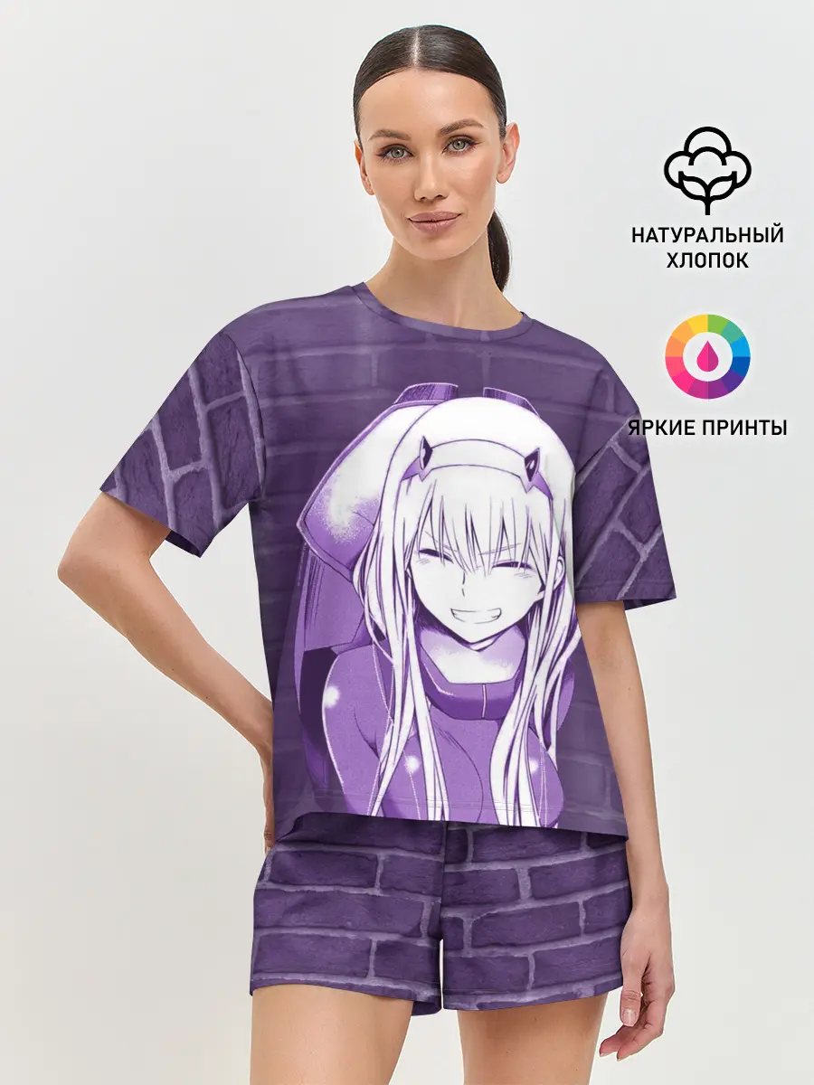 Женская пижама с шортами / Zero Two brickwall