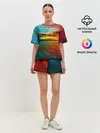 Женская пижама с шортами / Glitch Sunset
