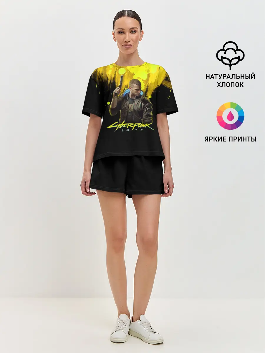 Женская пижама с шортами / CYBERPUNK 2077
