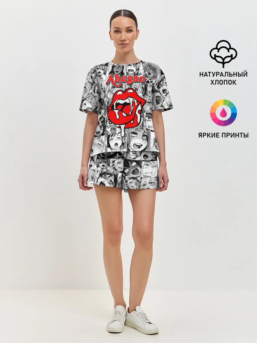 Женская пижама с шортами / Ahegao