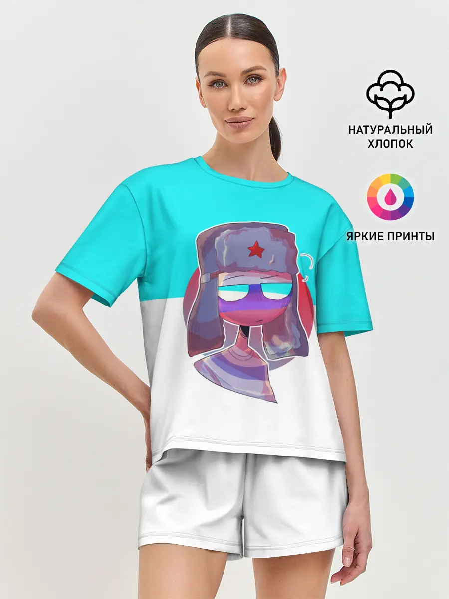 Женская пижама с шортами / CountryHumans - Россия