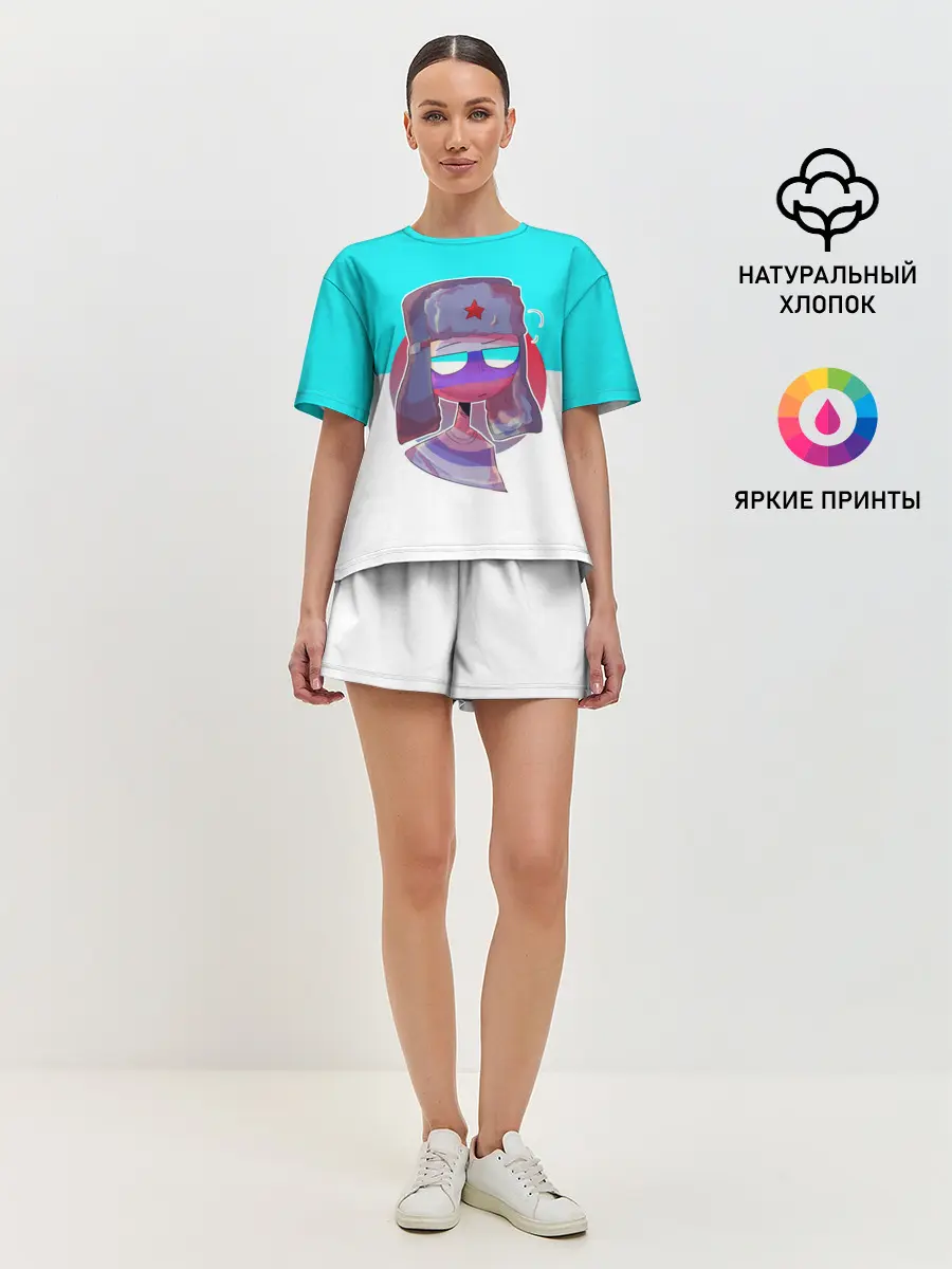 Женская пижама с шортами / CountryHumans - Россия