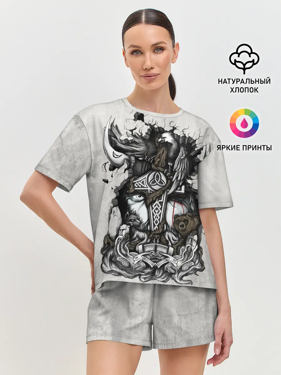 Женская пижама с шортами / Скандинав