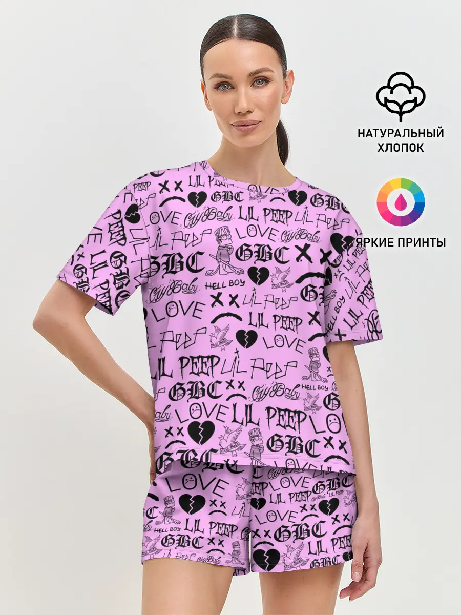 Женская пижама с шортами / LIL PEEP LOGOBOMBING