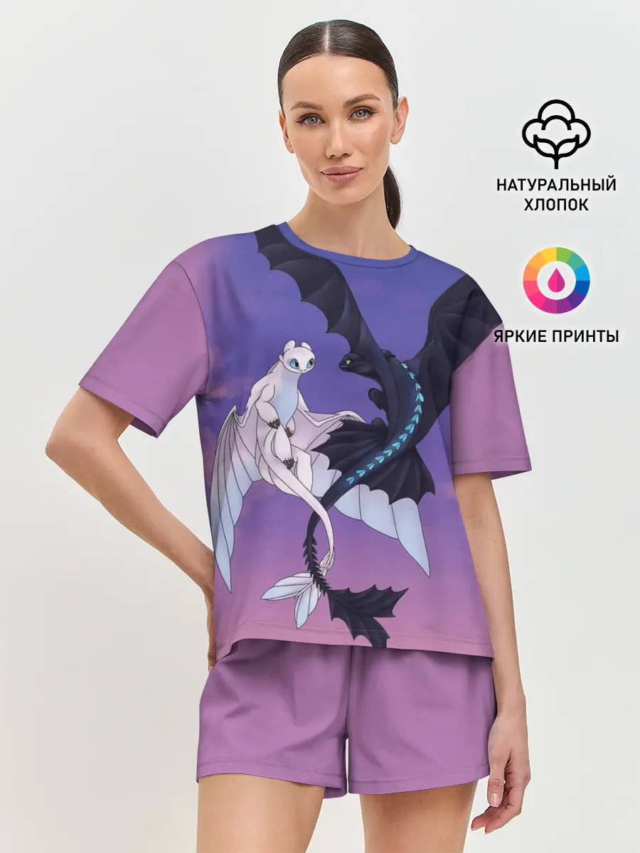 Женская пижама с шортами / ночная фурия