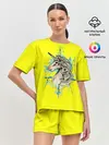 Женская пижама с шортами / Единорог Yellow Unicorn